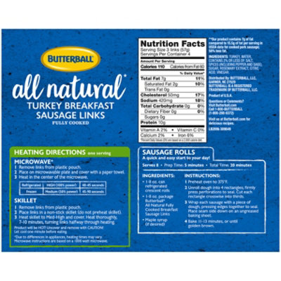 Butterball All Natural Sausage Turkey Breakfast Links - 8 Oz - Image 6