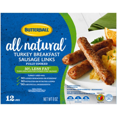 Butterball All Natural Sausage Turkey Breakfast Links - 8 Oz - Image 1