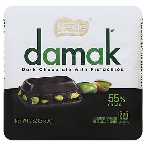Nestle Damak Chocolate Dark With Pistachios Wrapper - 2.82 Oz