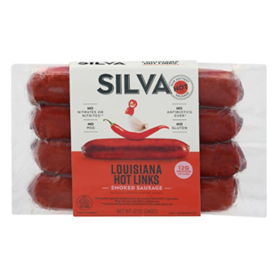  Silva Louisiana Brand Hot Links 12 Oz (4 Pack