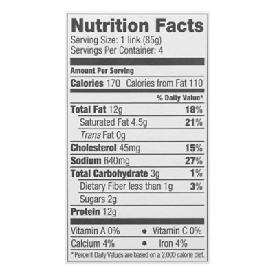 Silva All Natural Abf Hot Link Sausage - 12 Oz - Image 4