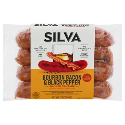 Silva All Natural Abf Bourbon Bacon & Black Pepper Sausage - 12 Oz - Image 3