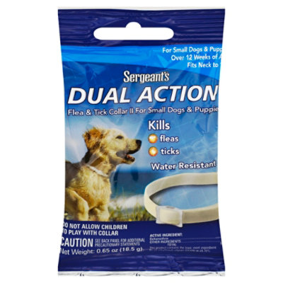 Sergeants Dual Action Flea Tick Collar For Small Dogs Puppies