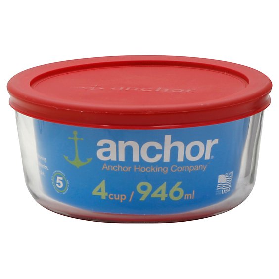 Anchor Glass Storage 4 Cups - Each