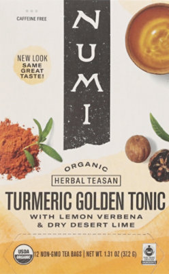 Numi Herbal Teasan Organic Tea Caffeine Free Turmeric Tea Golden Tonic - 1.31 Oz - Image 2