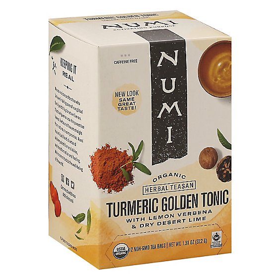Numi Herbal Teasan Organic Tea Caffeine Free Turmeric Tea Golden Tonic - 1.31 Oz