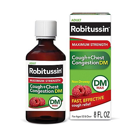 Robitussin DM Cough+Chest Congestion Relief Maximum Strength Adult - 8 Fl. Oz.