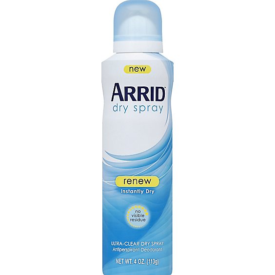 ARRID Antiperspirant Deodorant Renew Ultra-Clear Dry Spray - 4 Oz
