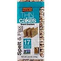 Suzies Crackers Puffed Cakes Thin Spelt & Flax Seeds - 4.6 Oz - Image 2