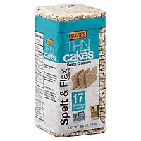 Suzies Crackers Puffed Cakes Thin Spelt & Flax Seeds - 4.6 Oz - Image 1