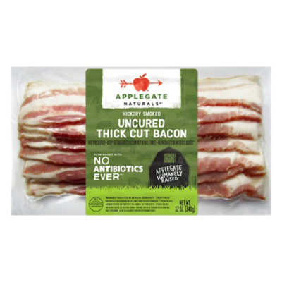 Applegate Natural Uncured Thick Cut Bacon - 12oz