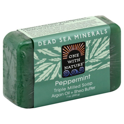One With Nature Peppermint Triple Mild Soap Argan Oil & Shea Butter - 7 Oz
