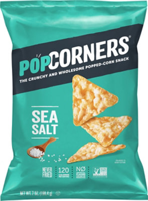 PopCorners Popped Corn Chips Crispy & Crunchy Salt Of The Earth - 7 Oz