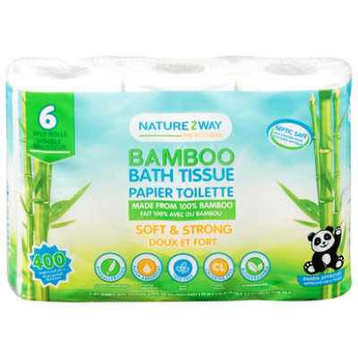 NatureZway Bathroom Tissue Bamboo 2-Ply Wrapper - 6 Roll
