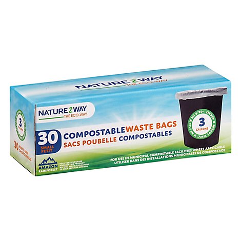 NatureZway Waste Bags Compostable Small - 30 Count