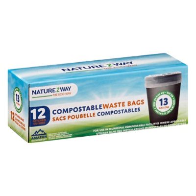Naturezway Compostable Trash Bags 13 Gallon - 12 Count