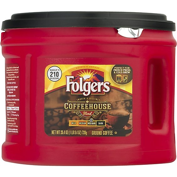 Folgers Coffee Ground Medium-Dark Roast Coffeehouse Blend - 25.4 Oz