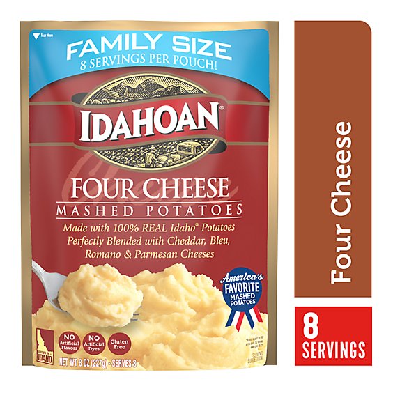 Idahoan Four Cheese Mashed Potatoes Family Size Pouch - 8 Oz