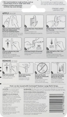 Outdoor Large Clear Hooks And Strips 1 Hook 2 Clear Strips - Each - Image 3