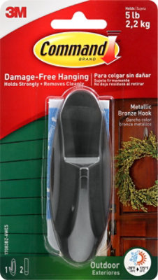 Outdoor Large Clear Hooks And Strips 1 Hook 2 Clear Strips - Each - Image 2