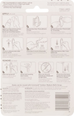 3M Command Outdoor Slate Terrace Hooks And Strips 2 Hooks 4 Foam Strips - Each - Image 4