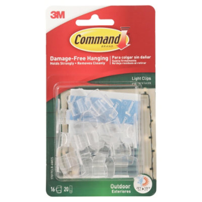 3M Command Outdoor Light Clips And Strips 16 Clips 20 Foam Strips - Each - Image 3