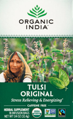 Organic India Tulsi Tea Organic Caffeine Free Original 18 Count - 1.14 Oz - Image 2