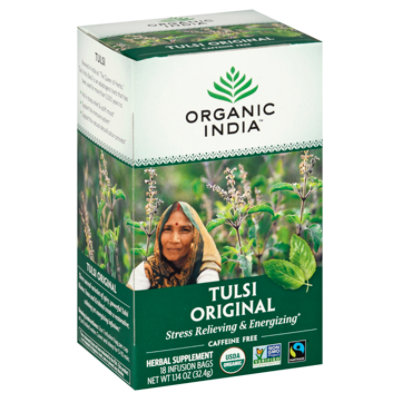 Organic India Tulsi Tea Organic Caffeine Free Original 18 Count - 1.14 Oz - Image 1