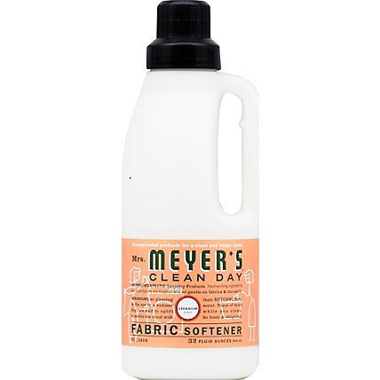 Mrs. Meyers Clean Day Liquid Fabric Softener Geranium Scent 32 ounce bottle - Image 2