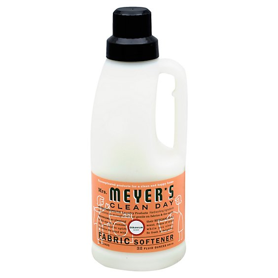 Mrs. Meyers Clean Day Liquid Fabric Softener Geranium Scent 32 ounce bottle