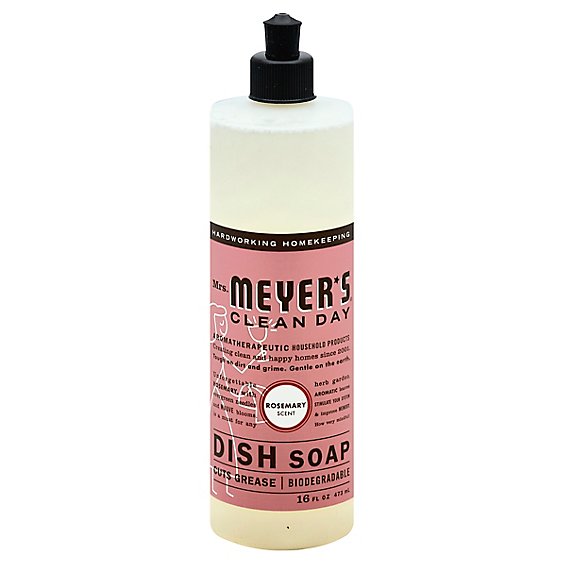Mrs. Meyers Clean Day Liquid Dish Soap Rosemary Scent 16 ounce bottle