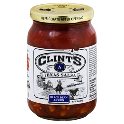 Clints Salsa Texas Black Bean & Corn Jar - 16 Oz