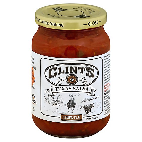 Clints Salsa Texas Chipotle Jar - 16 Oz