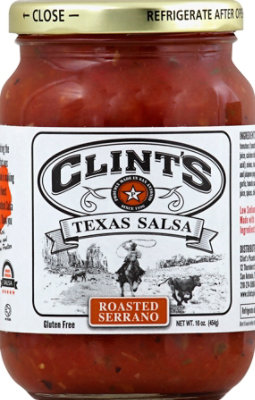 Clints Salsa Texas Roasted Serrano Jar - 16 Oz - Image 2