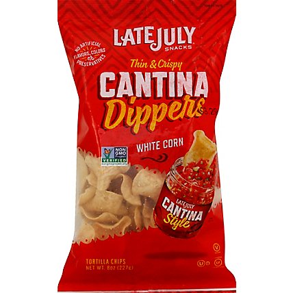 Late July Snacks Tortilla Chips Cantina Dippers White Corn - 8 Oz - Image 2