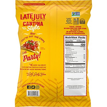 Late July Snacks Tortilla Chips Cantina Style Yellow Corn - 9 Oz - Image 4