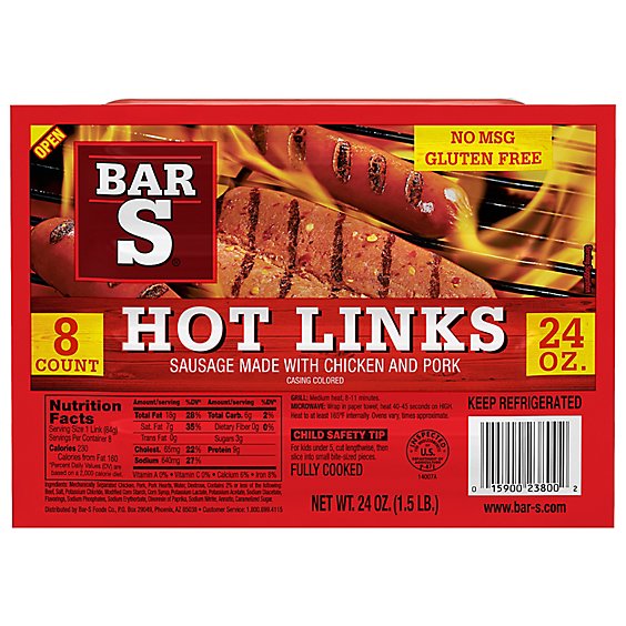 Bar-S Sausage Hot Links - 24 Oz
