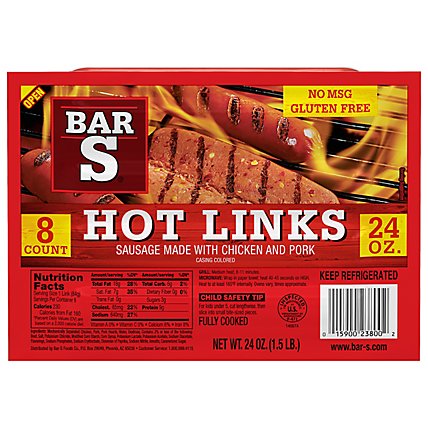 Bar-S Sausage Hot Links - 24 Oz - Image 1