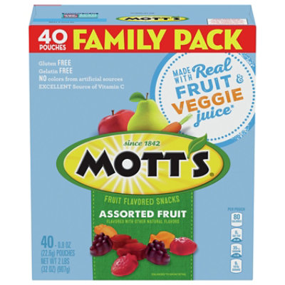 Motts Fruit Flavored Snacks Medleys Assorted Fruit Family Size - 40-0.8 Oz