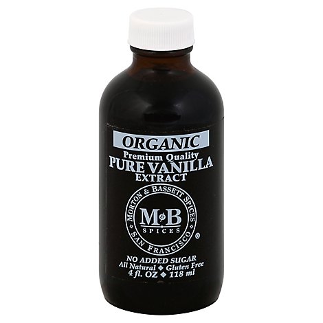 Morton & Bassett Organic Extract Pure Vanilla - 4 Fl. Oz.