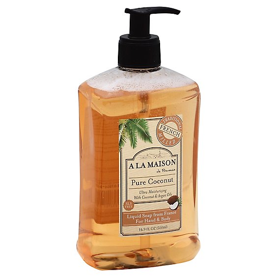 A La Maison Soap for Hand & Body Liquid Pure Coconut - 16.9 Fl. Oz.