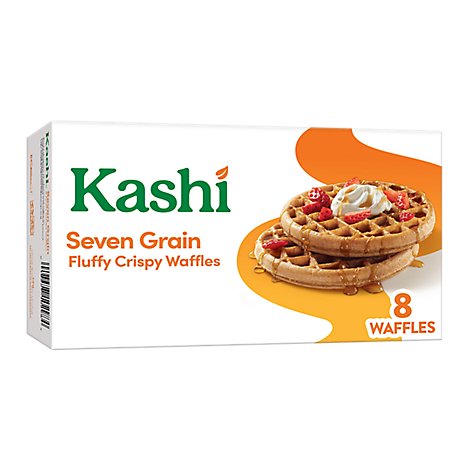 Kashi Vegan Fluffy Crispy Seven Grain Frozen Waffles 8 Count - 10.1 Oz