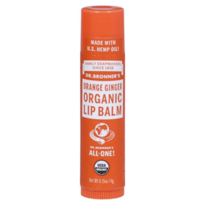 Dr. Bronners Organic Lip Balm Orange Ginger - 0.15 Oz - Image 3