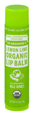 Dr. Bronners Organic Lip Balm Lemon Lime - 0.15 Oz