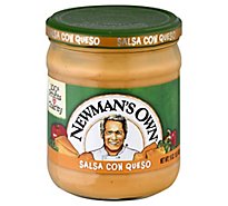 Newmans Own Salsa Medium Salsa Con Queso Jar - 16 Oz