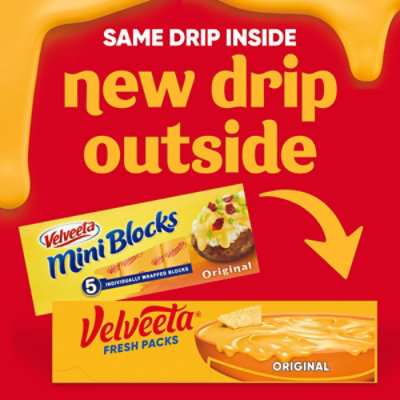 Velveeta Fresh Packs Original Pasteurized Recipe Cheese Product Blocks Pack - 5 Count - Image 6