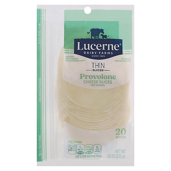 Lucerne Cheese Provolone Thin Slice - 7.6 Oz