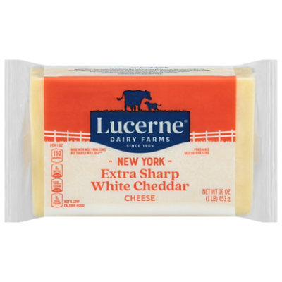 Lucerne Cheese Chunk Cheddar White New York Extra Sharp - 16 Oz - Image 2