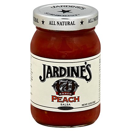 Jardines Salsa Peach Medium Jar - 16 Oz - Image 1