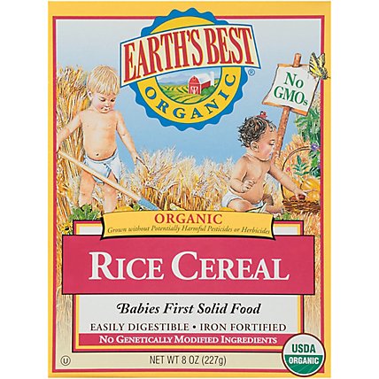 Earths Best Cereal Whlgrn Rice Org - 8 Oz - Image 2